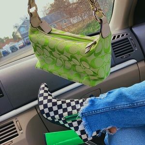 SOLD ON DEPOP Green coach mini bag
